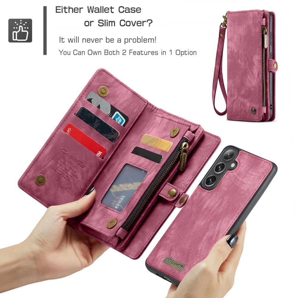 Étui portefeuille multi-cartes Samsung Galaxy S25, Rouge