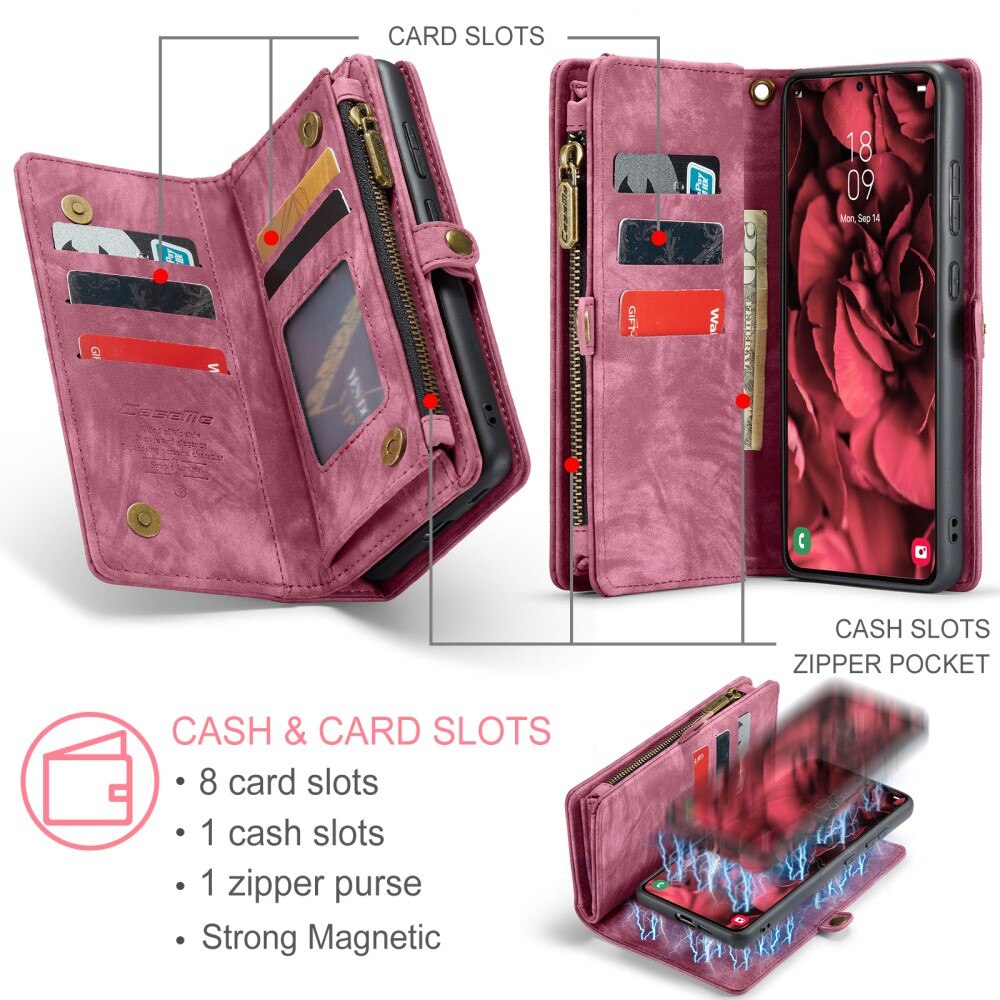 Étui portefeuille multi-cartes Samsung Galaxy S25, Rouge