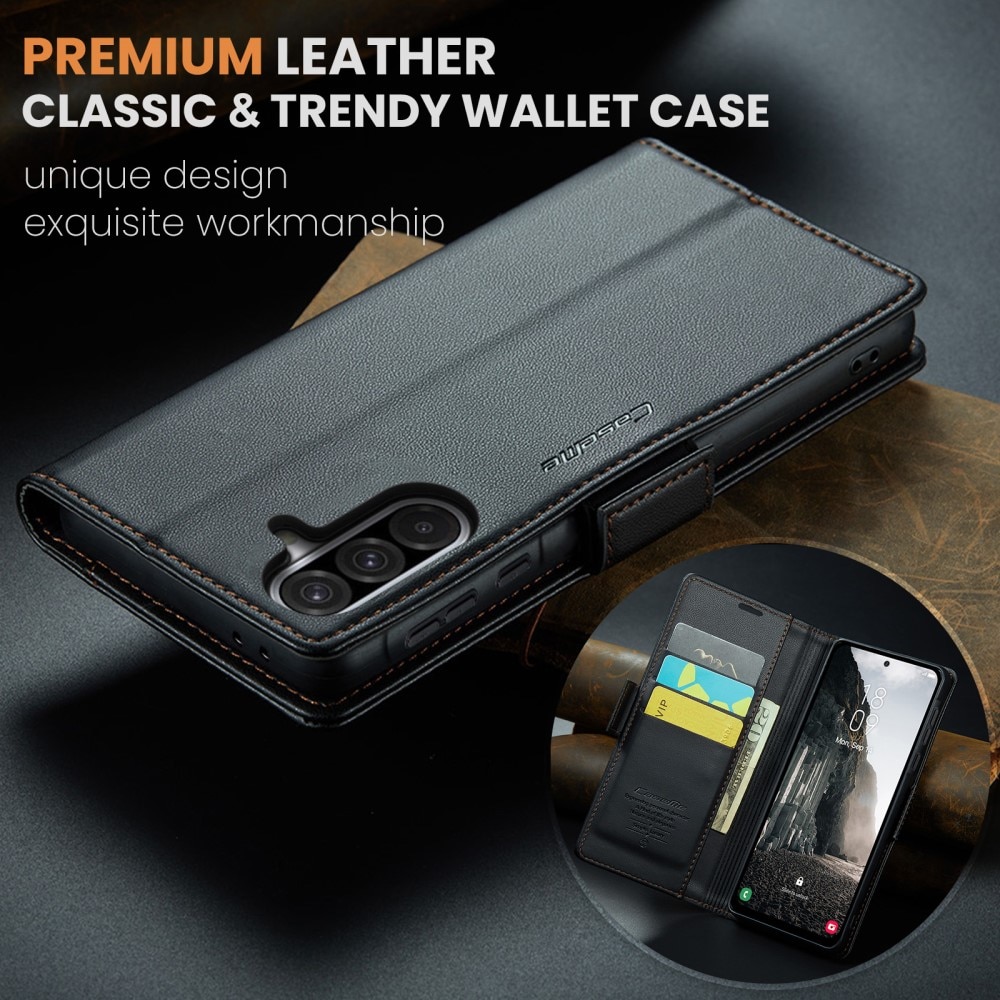 Étui portefeuille mince anti-RFID Samsung Galaxy A56, Noir