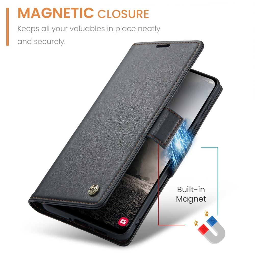 Étui portefeuille mince anti-RFID Samsung Galaxy A56, Noir