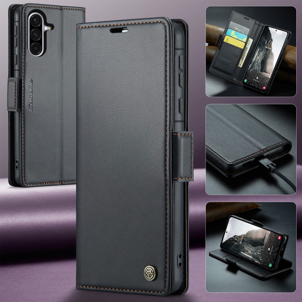 Étui portefeuille mince anti-RFID Samsung Galaxy A56, Noir