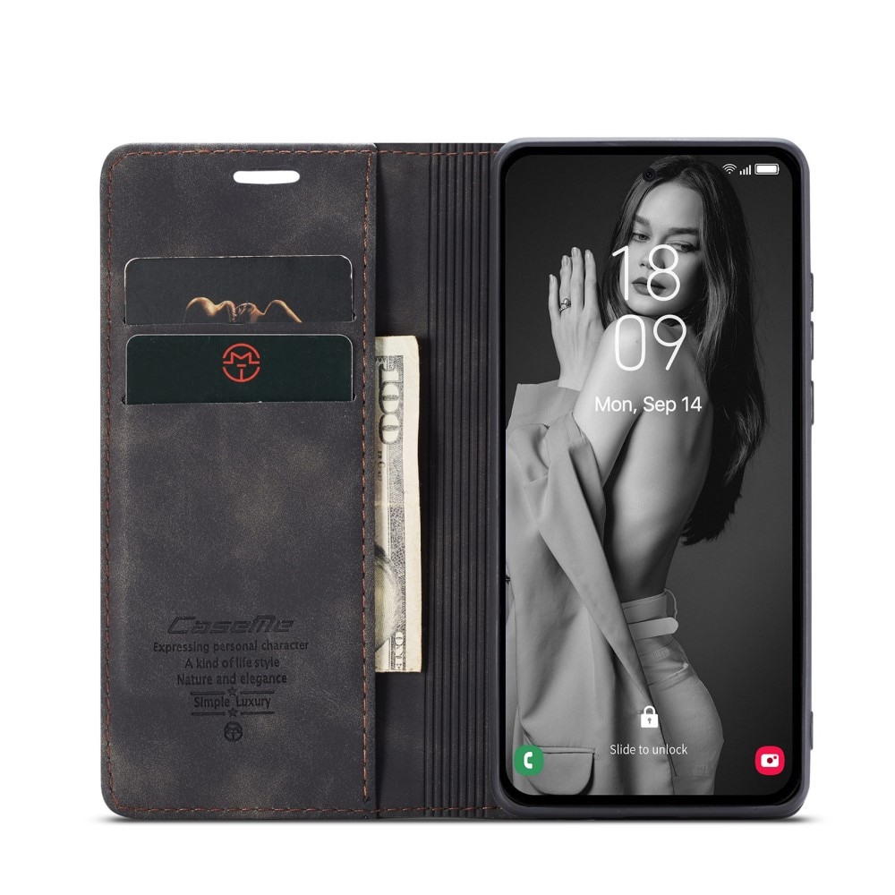 Étui portefeuille mince Samsung Galaxy A36, Noir
