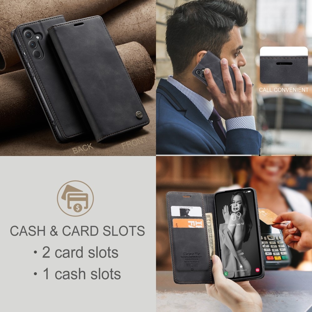 Étui portefeuille mince Samsung Galaxy A36, Noir