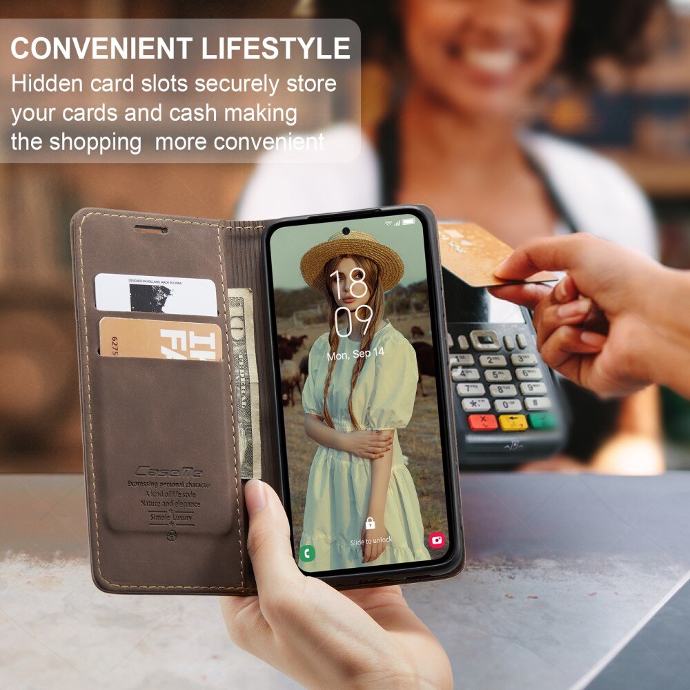 Étui portefeuille mince Samsung Galaxy A36, Marron