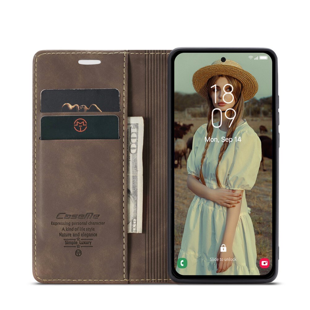 Étui portefeuille mince Samsung Galaxy A36, Marron