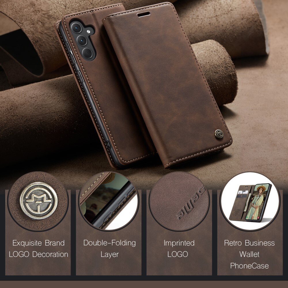 Étui portefeuille mince Samsung Galaxy A36, Marron