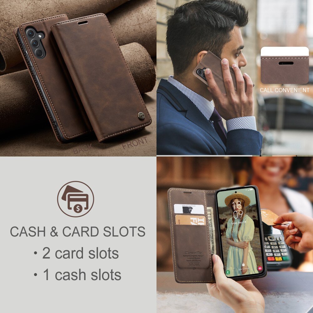Étui portefeuille mince Samsung Galaxy A36, Marron