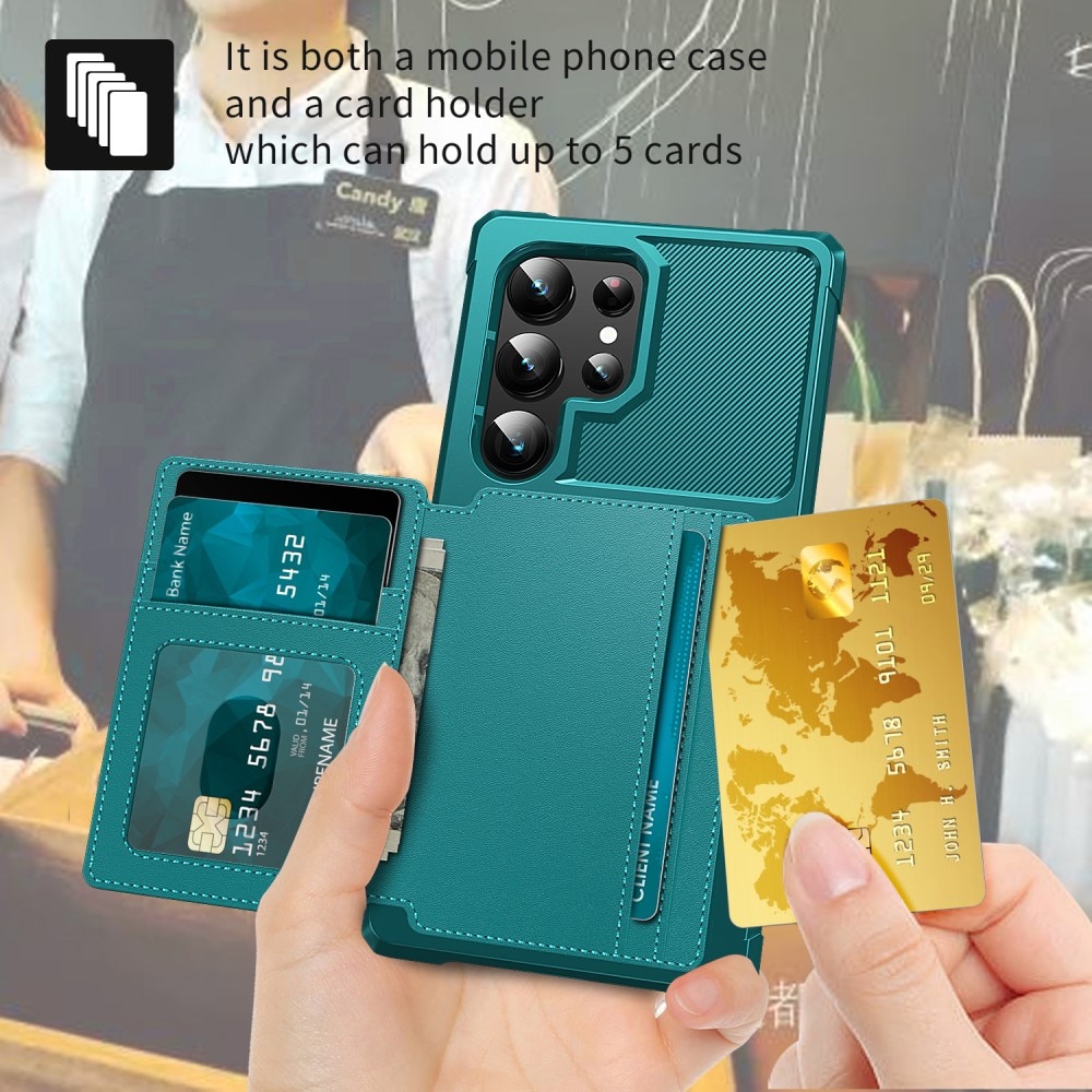 Coque porte-cartes Tough Multi-slot Samsung Galaxy S25 Ultra, Vert