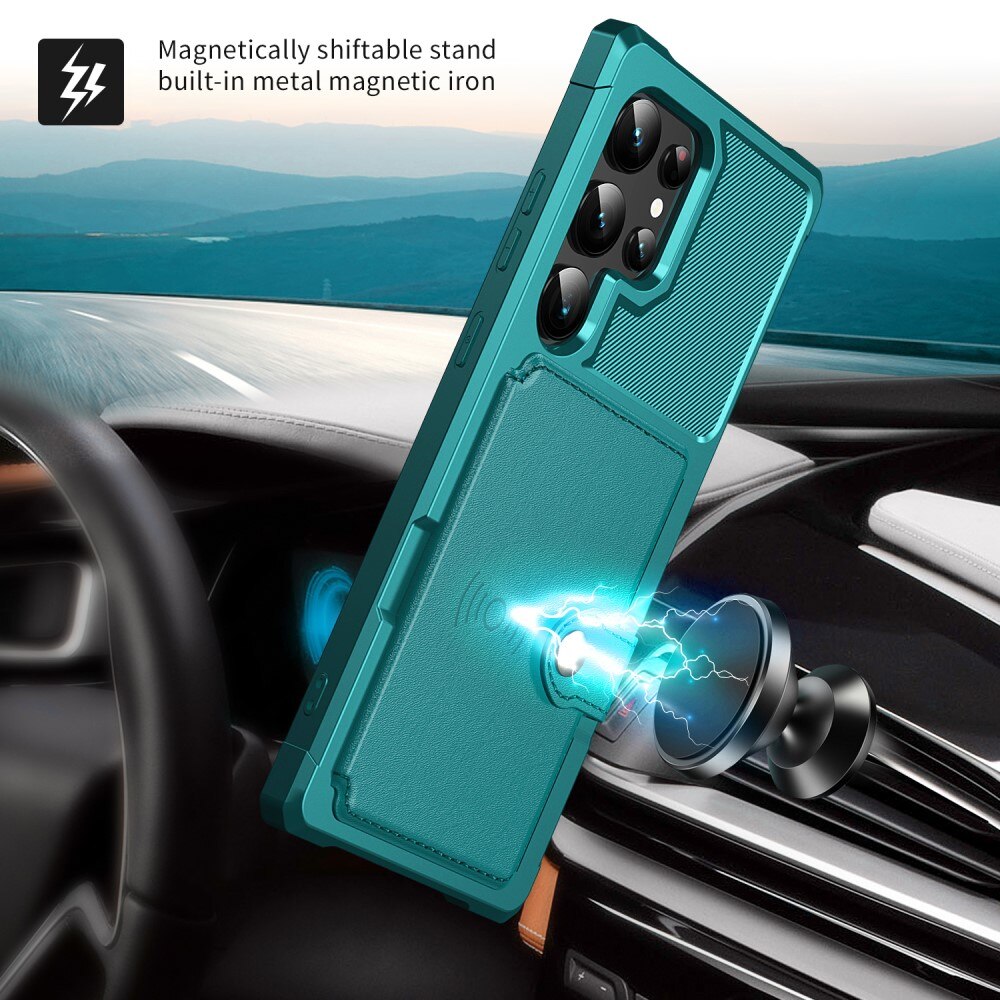 Coque porte-cartes Tough Multi-slot Samsung Galaxy S25 Ultra, Vert
