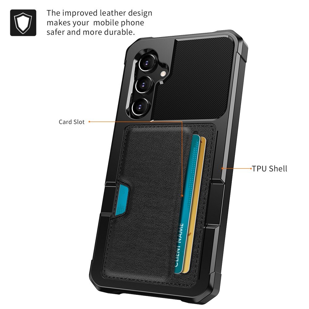 Coque Tough Card Case Samsung Galaxy S25, noir