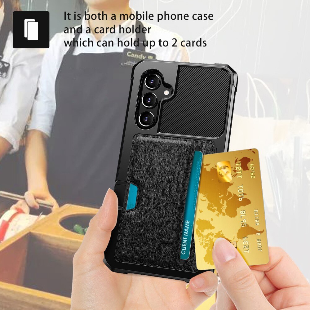 Coque Tough Card Case Samsung Galaxy S25, noir