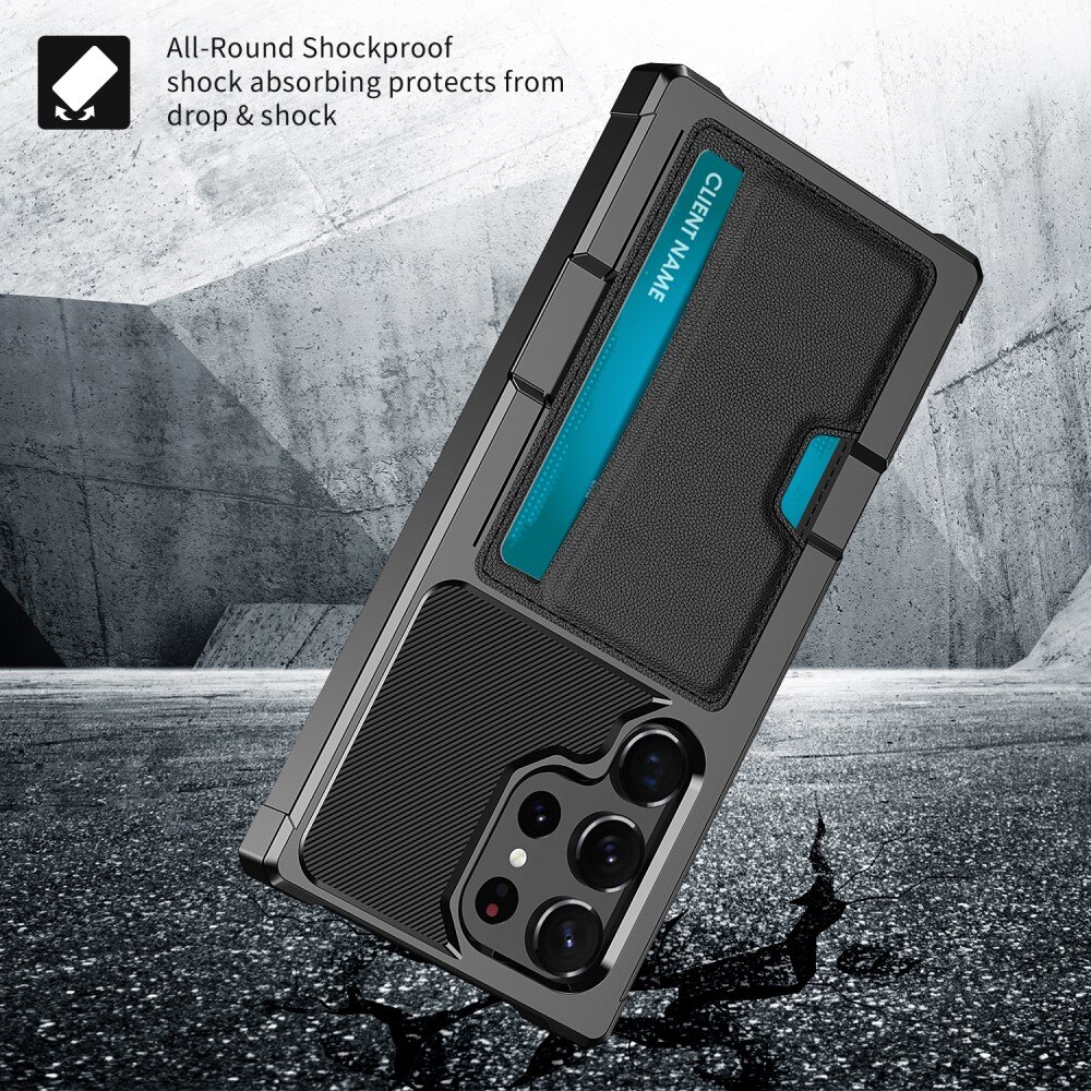 Coque Tough Card Case Samsung Galaxy S25 Ultra, noir
