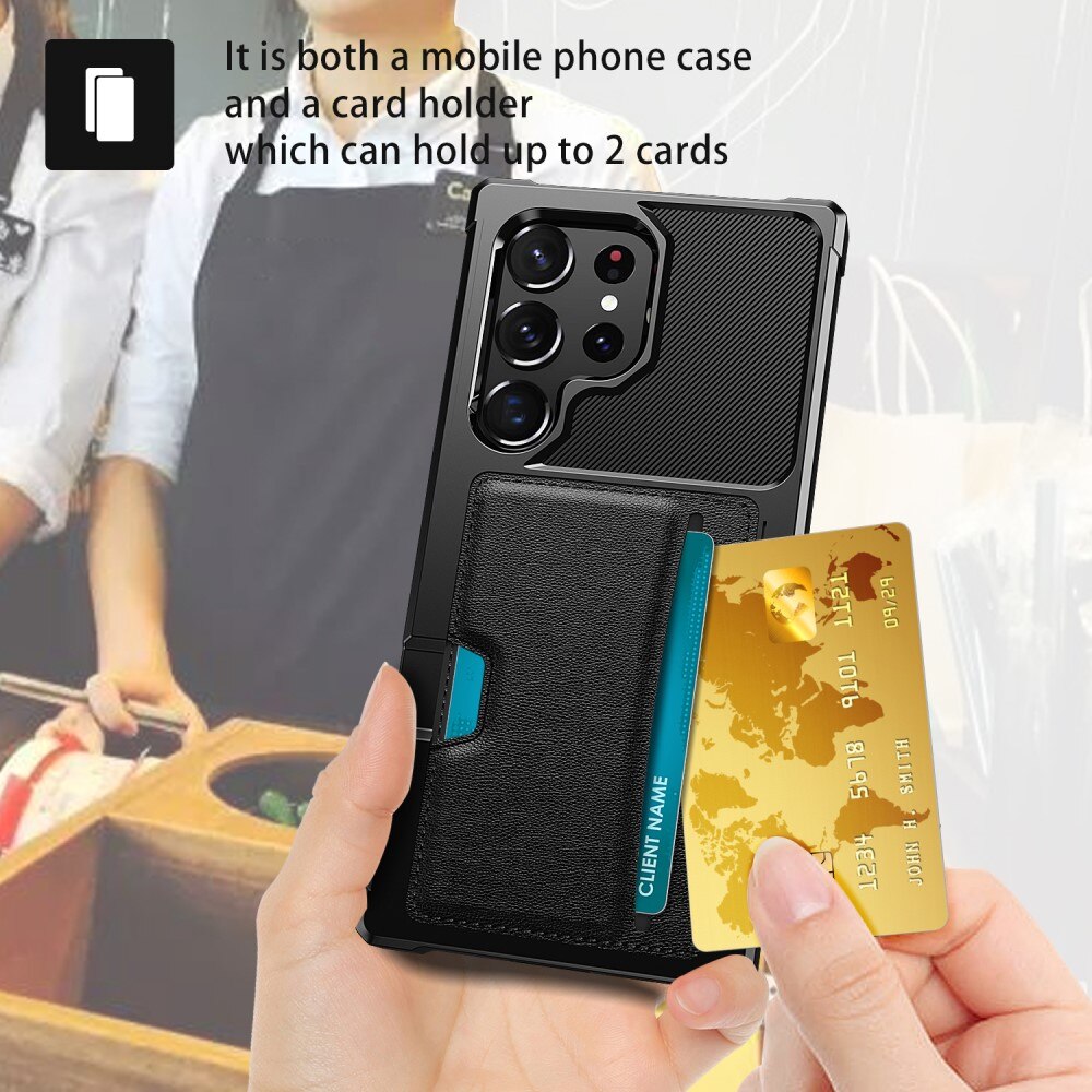 Coque Tough Card Case Samsung Galaxy S25 Ultra, noir