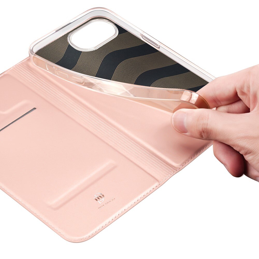 Étui portefeuille Skin Pro Series iPhone 16e, Or rose