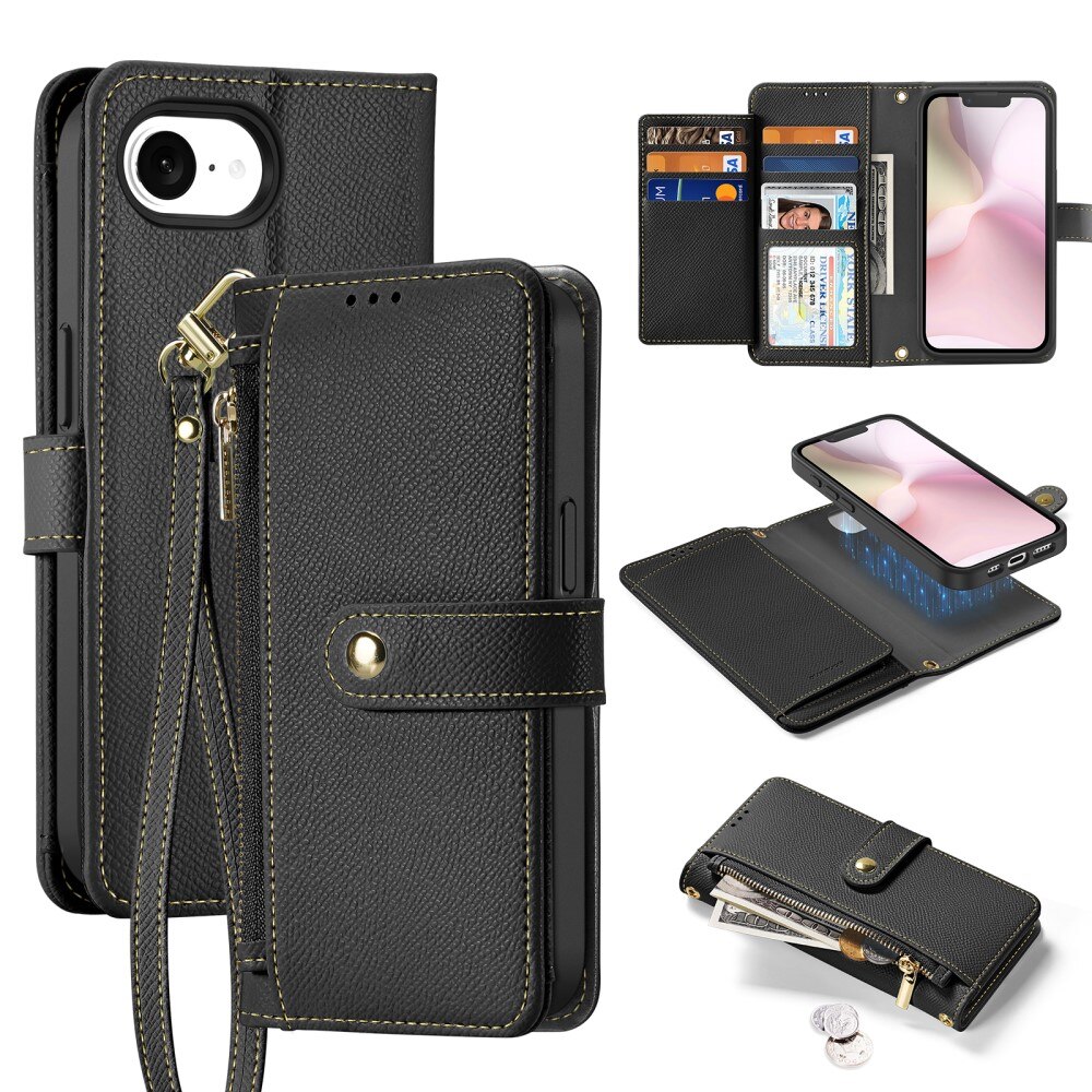 Lawa Series Magnetic Wallet Case iPhone 16e, Black
