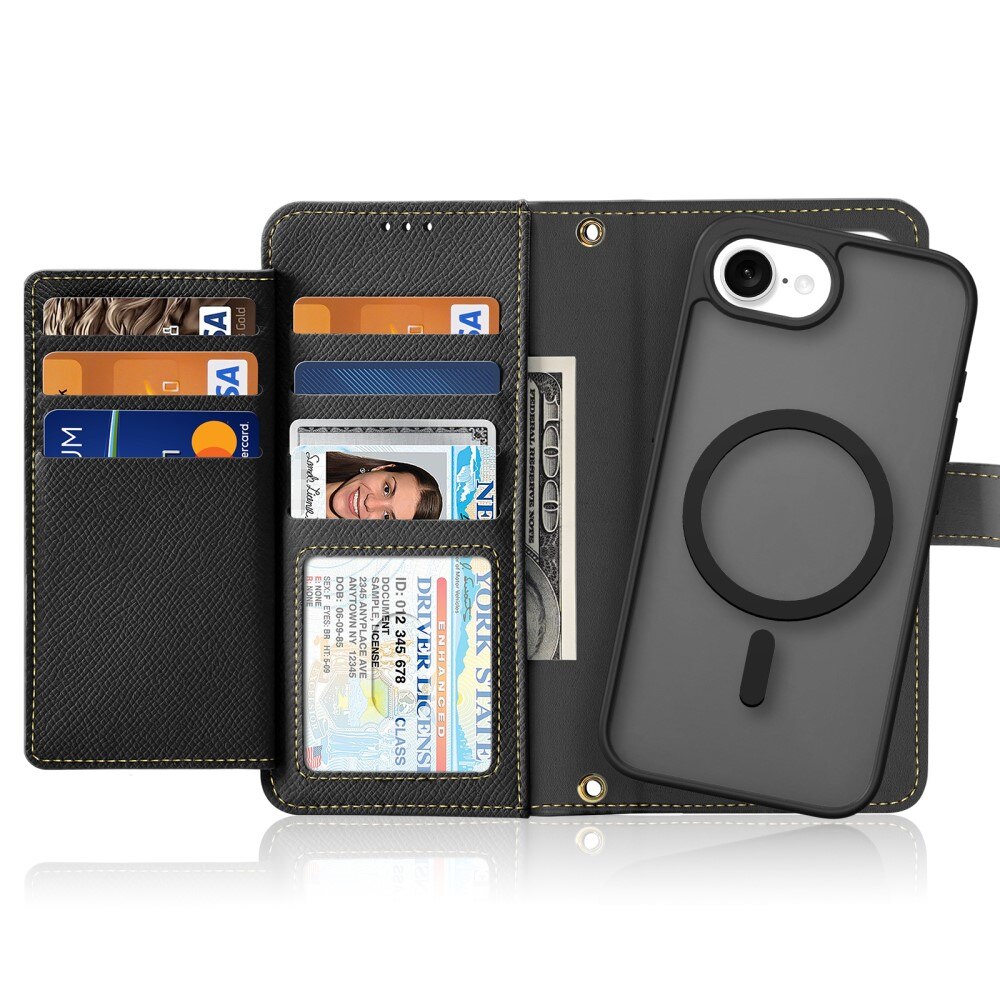 Lawa Series Magnetic Wallet Case iPhone 16e, Black