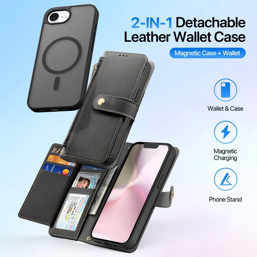 Lawa Series Magnetic Wallet Case iPhone 16e, Black