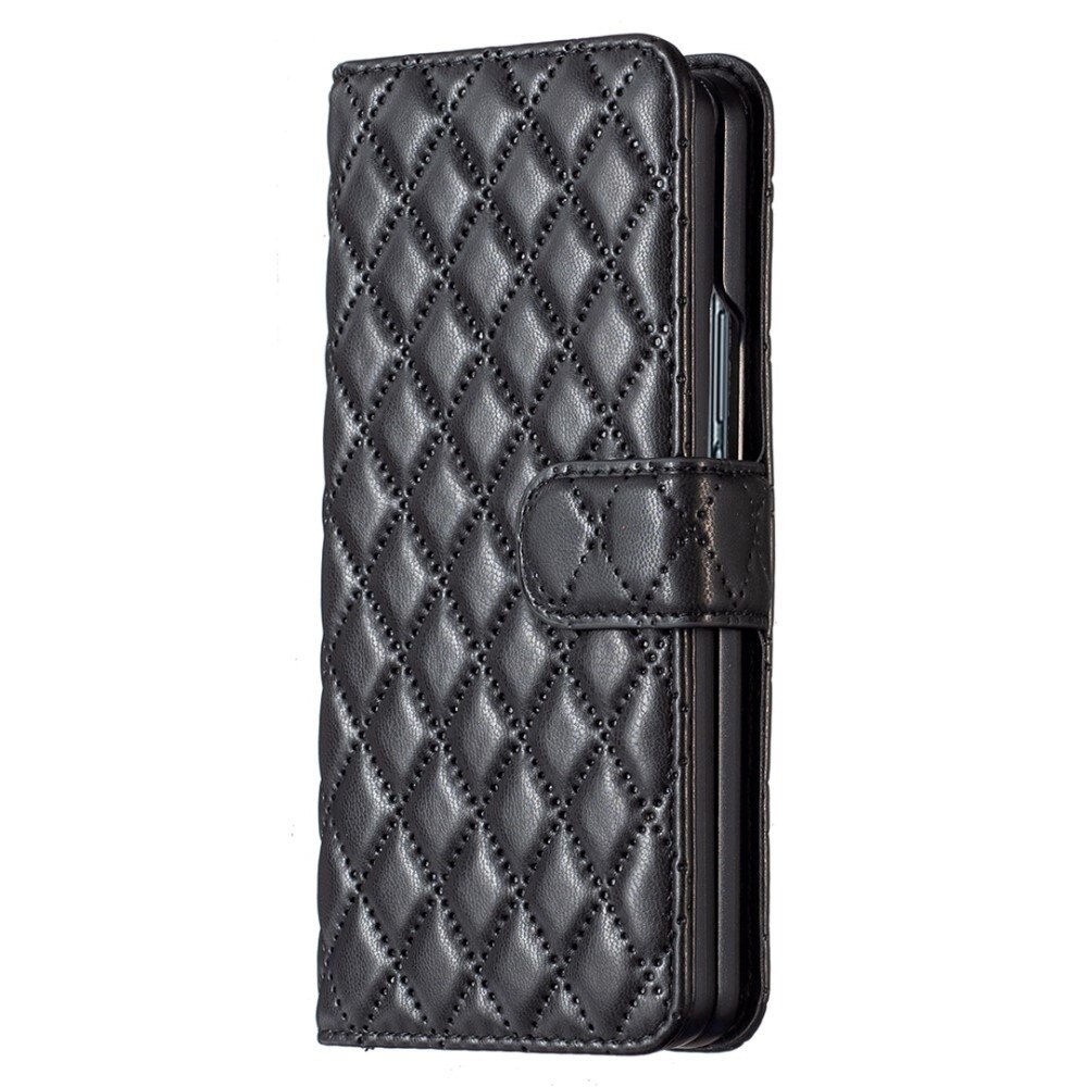 Coque portefeuille matelassé Samsung Galaxy Z Fold 3 Noir