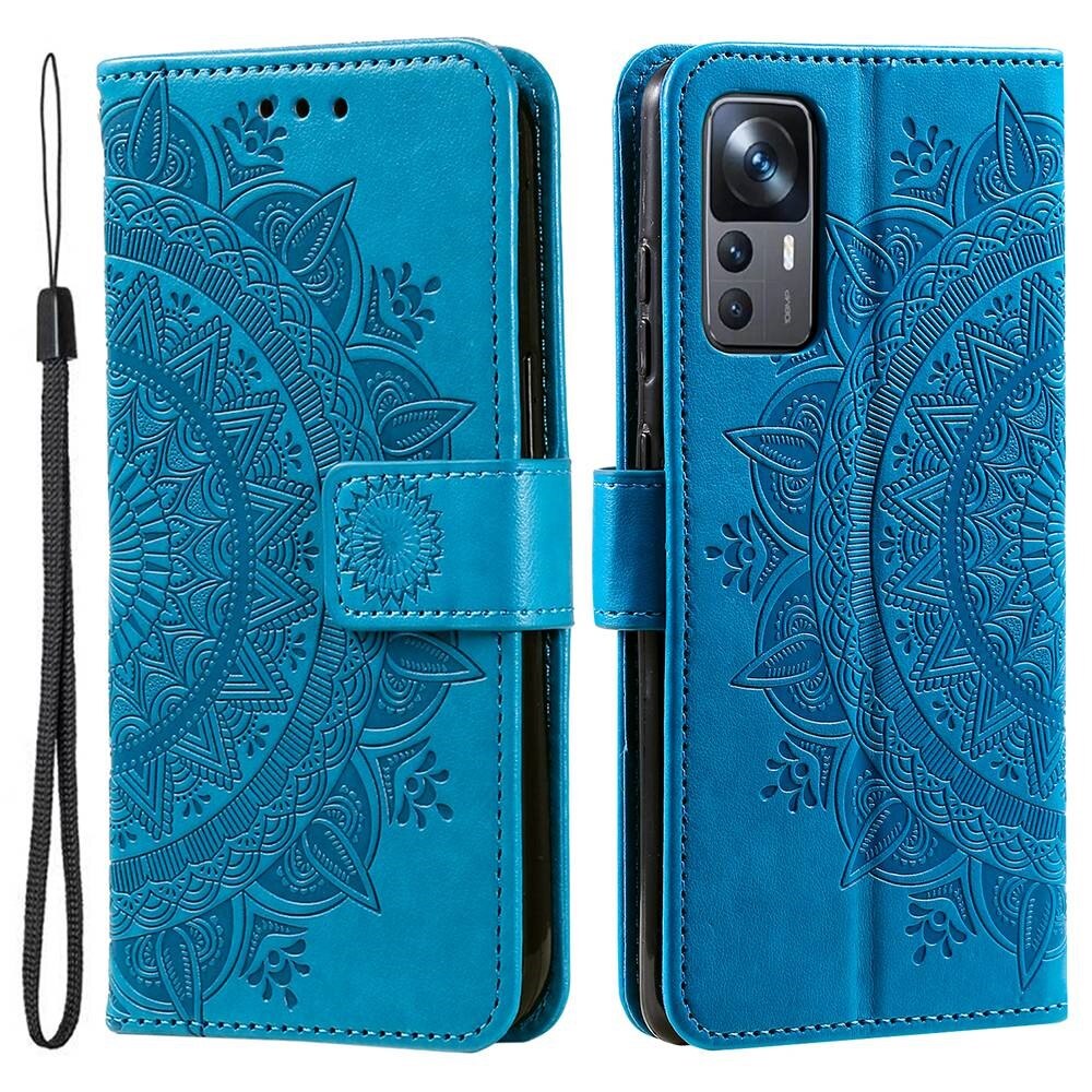 Étui en cuir Mandala Xiaomi 12T/12T Pro Bleu