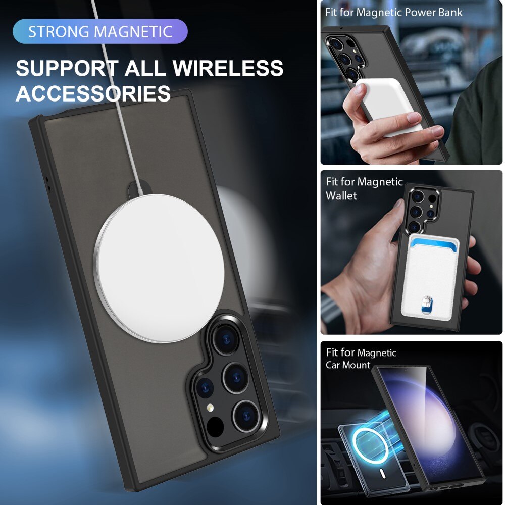 Coque hybride MagSafe Ring Samsung Galaxy S25 Ultra, Noir