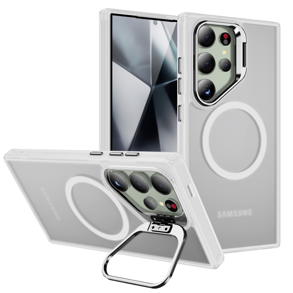 Coque hybride Kickstand MagSafe Samsung Galaxy S25 Ultra, transparent