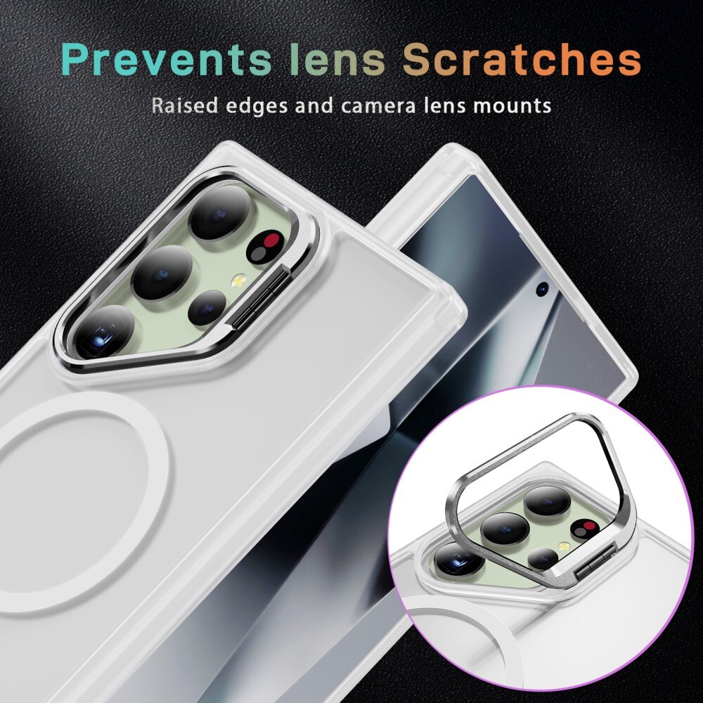 Coque hybride Kickstand MagSafe Samsung Galaxy S25 Ultra, transparent