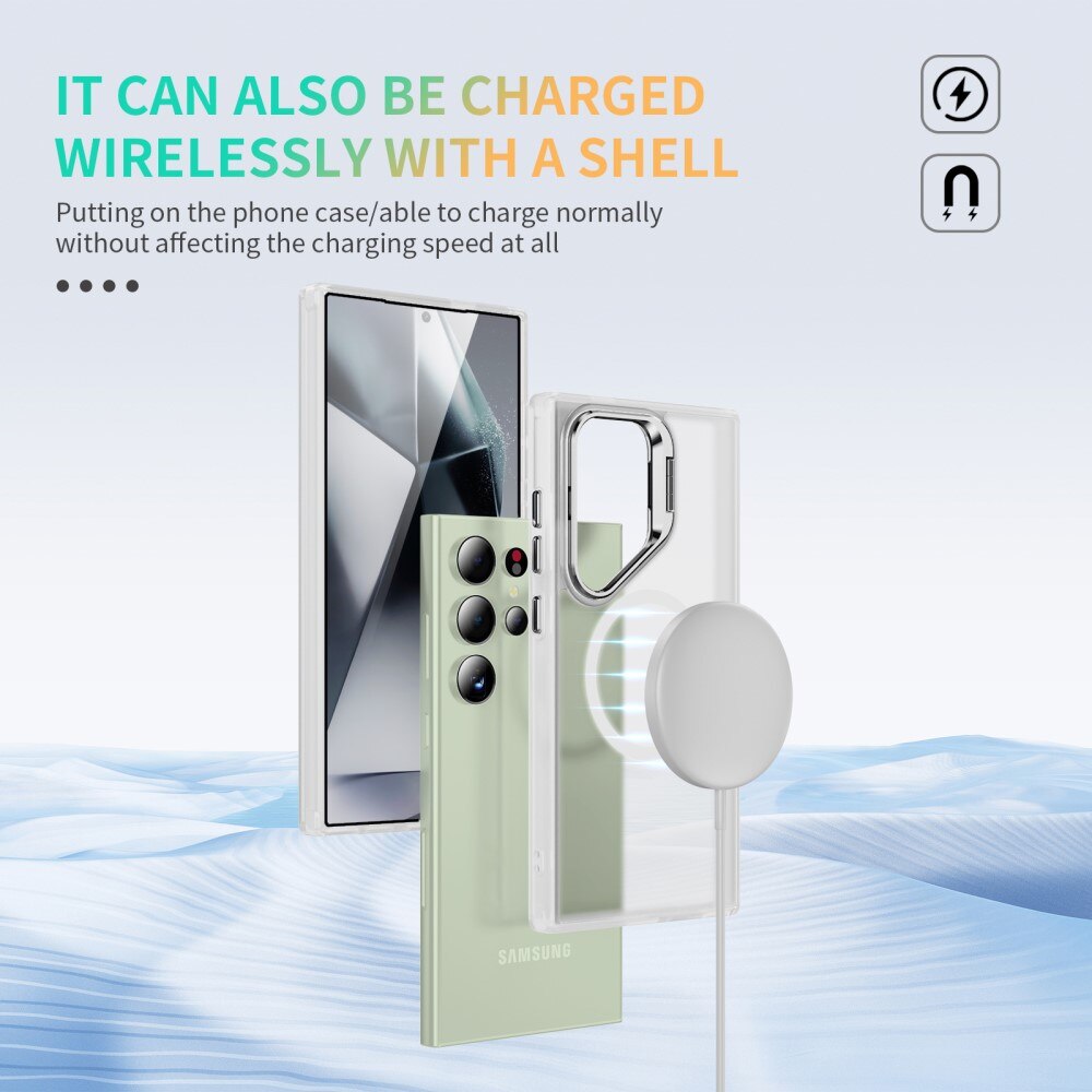 Coque hybride Kickstand MagSafe Samsung Galaxy S25 Ultra, transparent