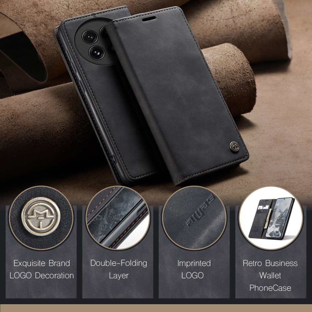 Étui portefeuille mince  OnePlus 13, Noir