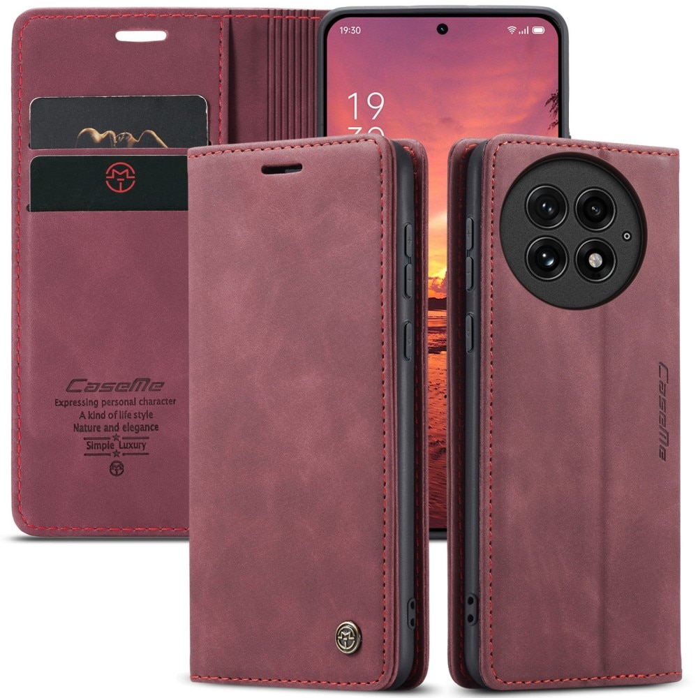 Étui portefeuille mince  OnePlus 13, Rouge