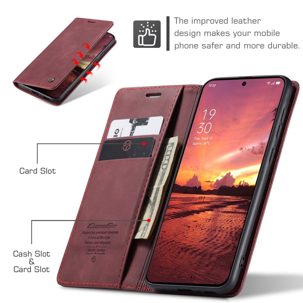 Étui portefeuille mince  OnePlus 13, Rouge