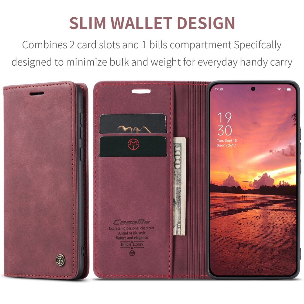 Étui portefeuille mince  OnePlus 13, Rouge