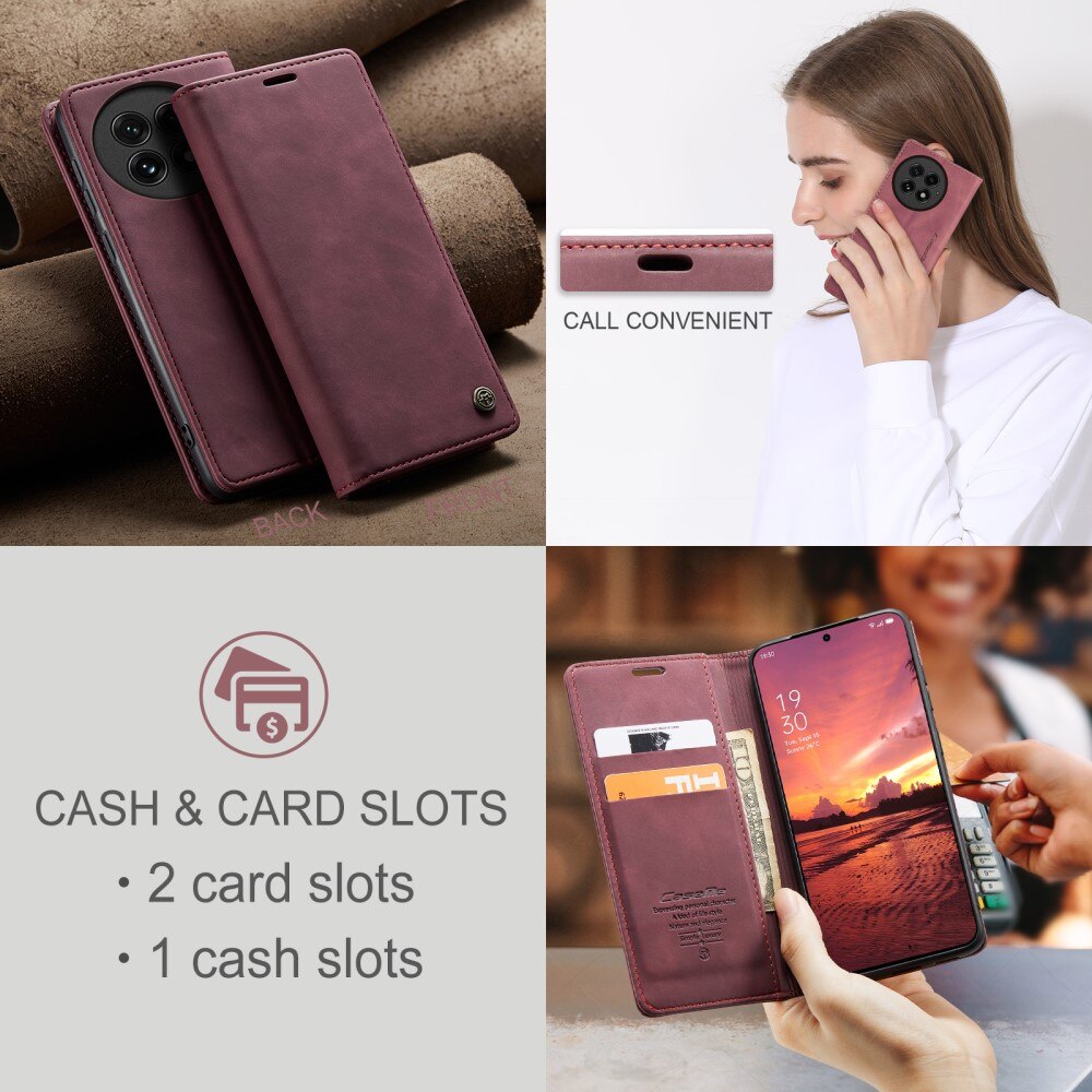 Étui portefeuille mince  OnePlus 13, Rouge