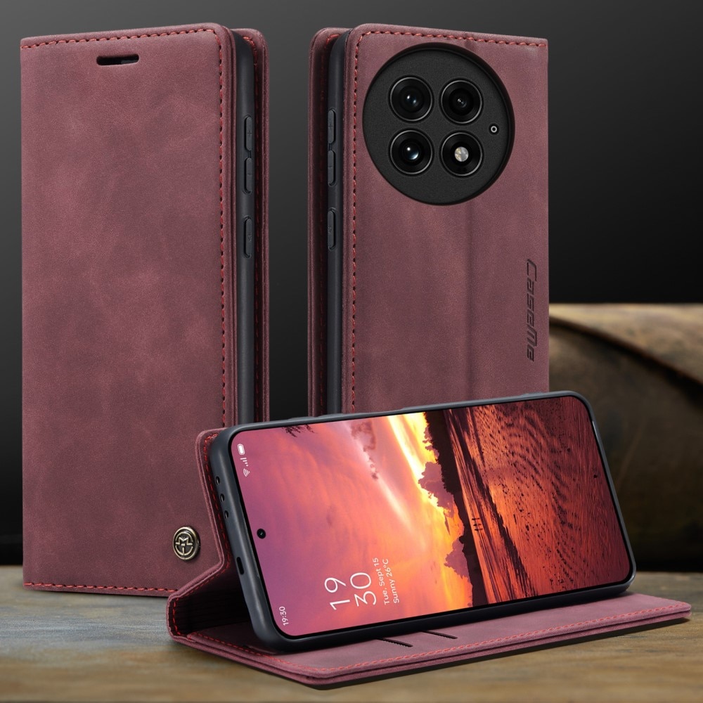 Étui portefeuille mince  OnePlus 13, Rouge