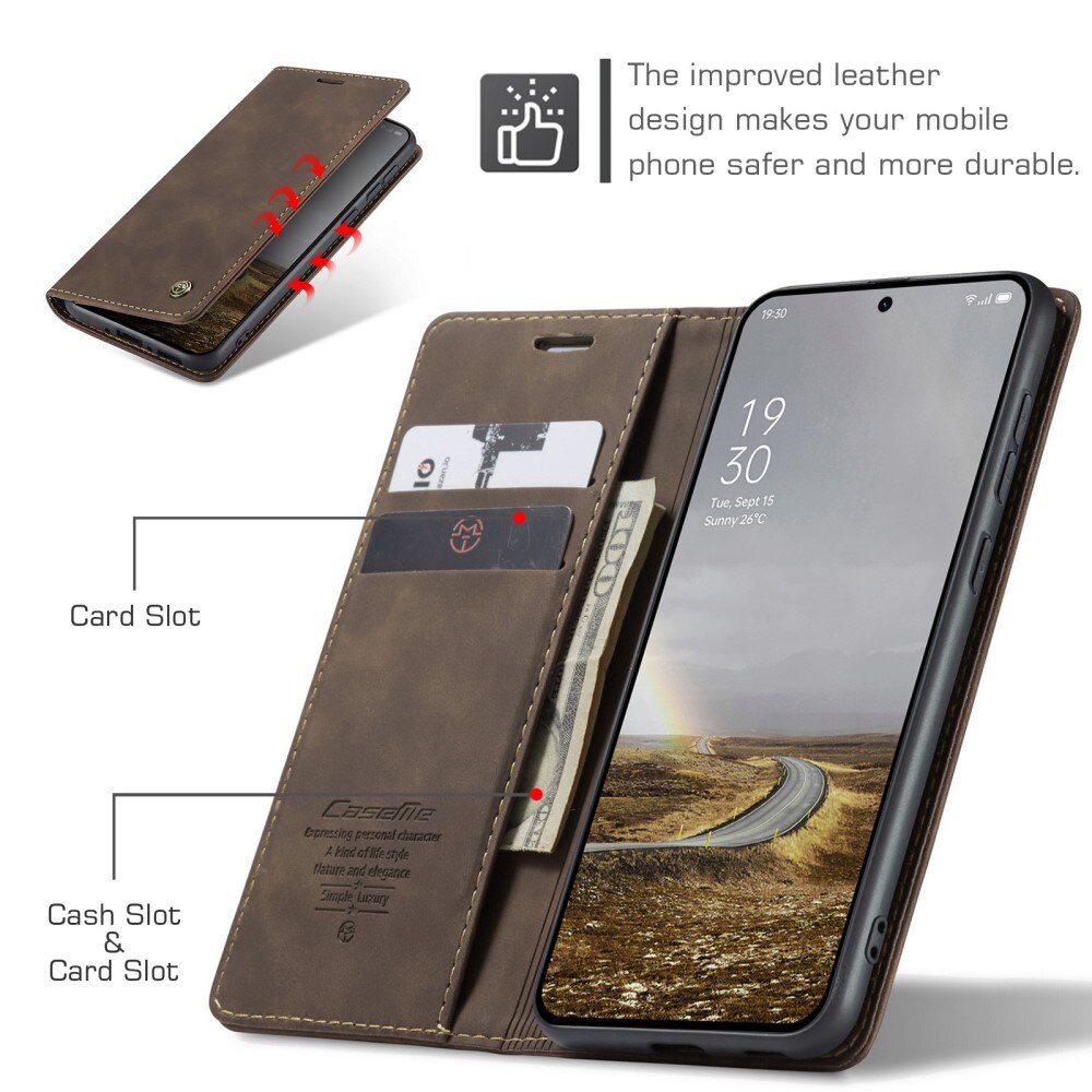Étui portefeuille mince  OnePlus 13, Marron