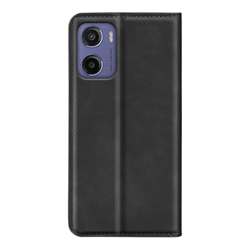 Coque portefeuille mince Motorola Moto E15, Noir