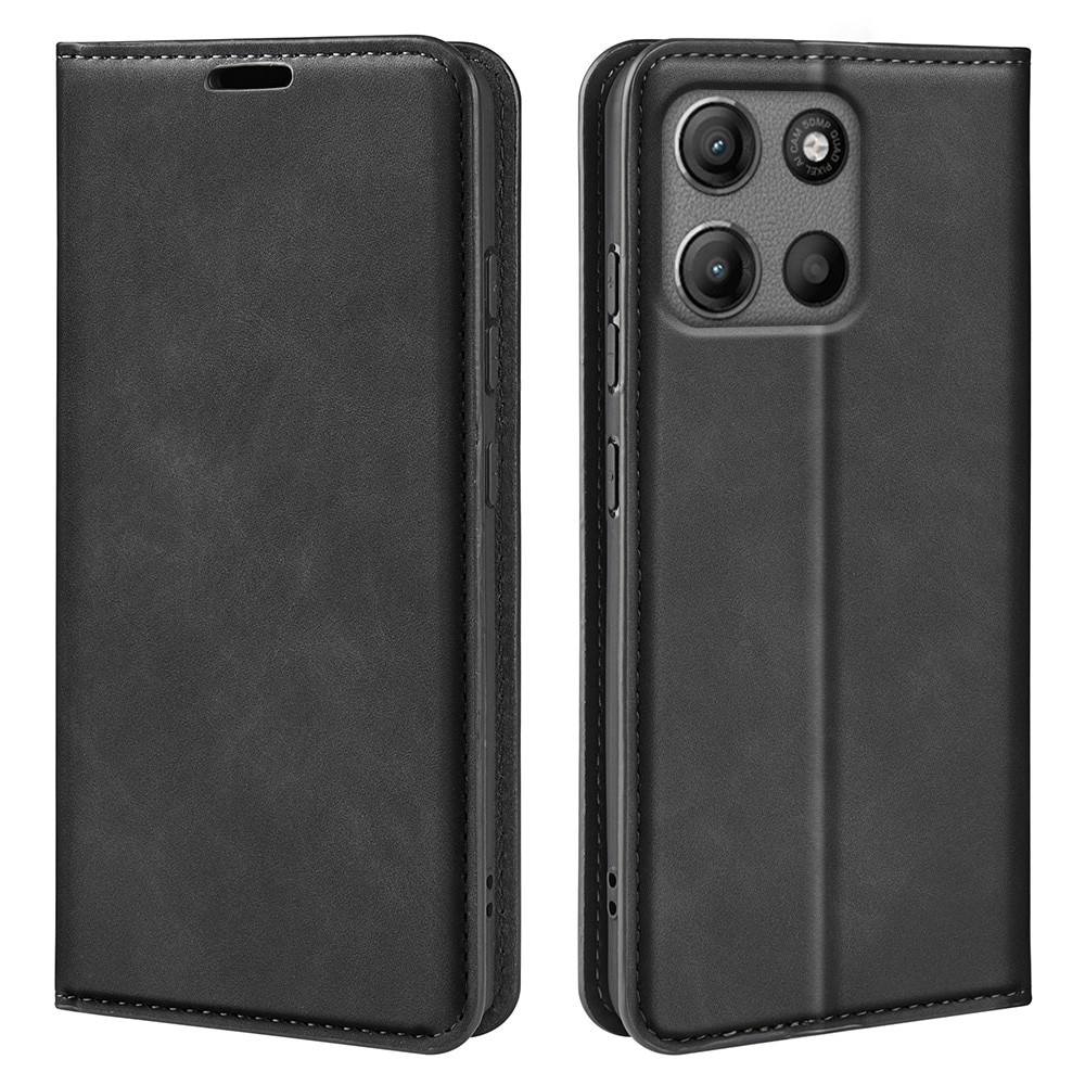 Coque portefeuille mince Motorola Moto G15 Power, Noir