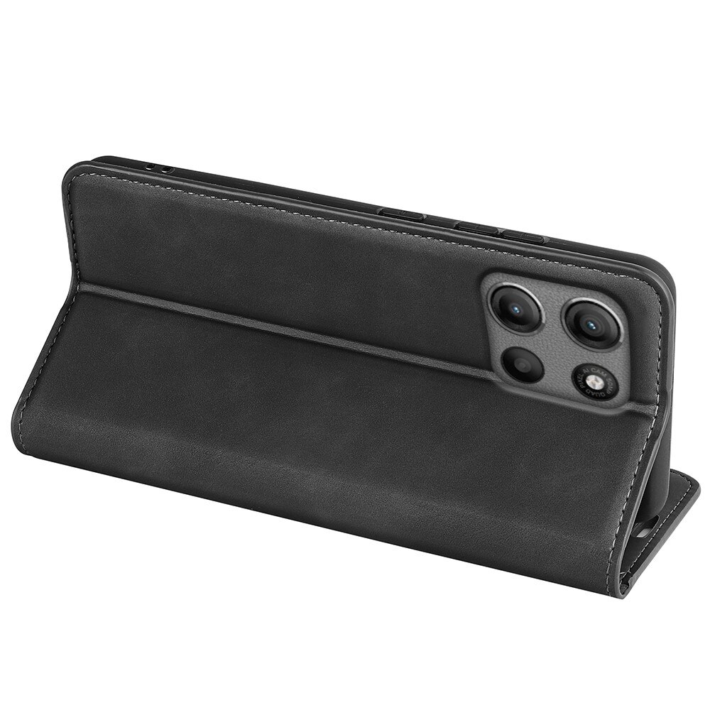 Coque portefeuille mince Motorola Moto G15 Power, Noir