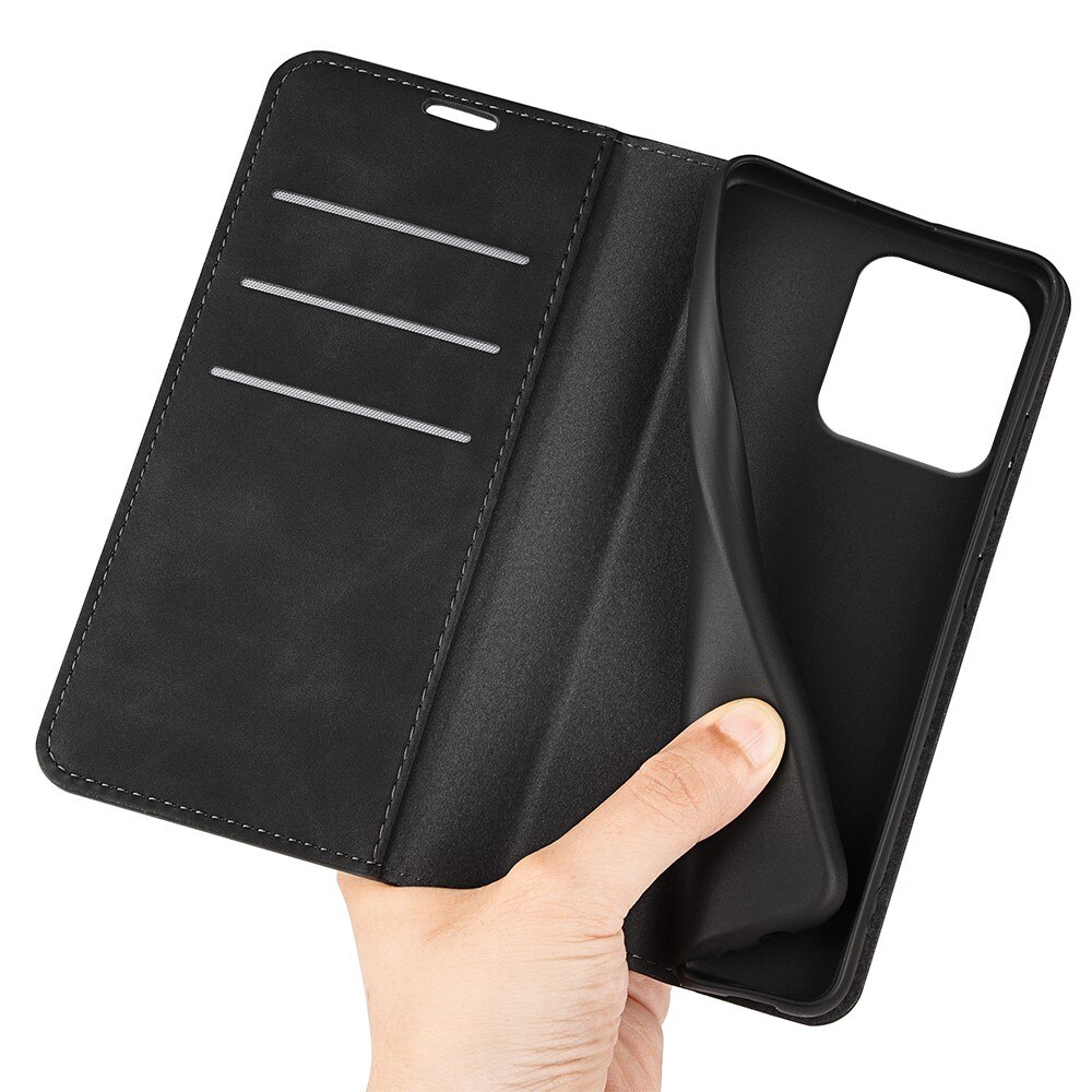 Coque portefeuille mince Motorola Moto G15 Power, Noir