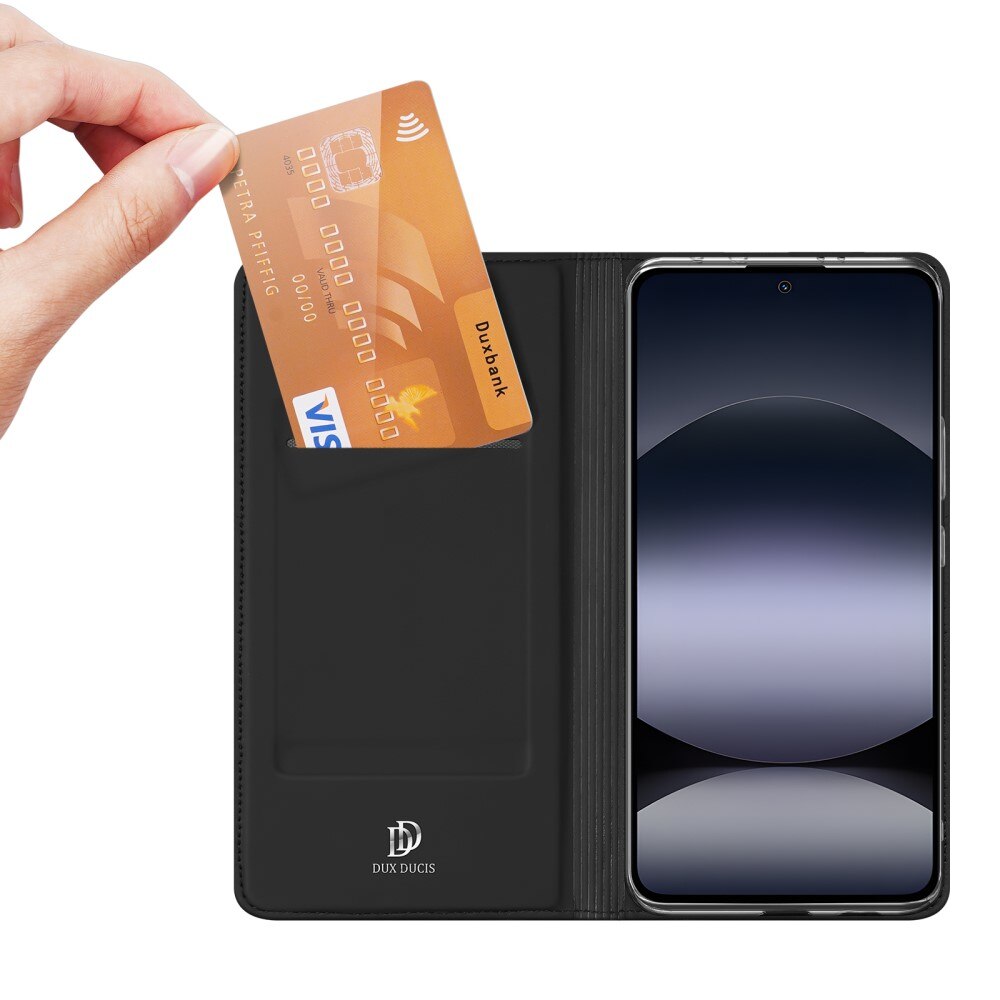 Étui portefeuille Skin Pro Series Xiaomi Redmi Note 14 4G, Noir