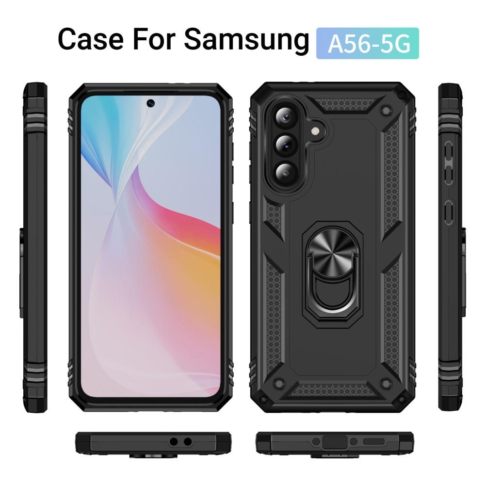 Coque hybride Tech Ring Samsung Galaxy A56, noir