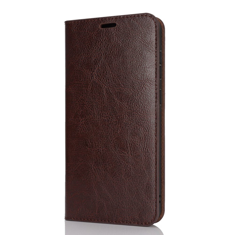 Coque portefeuille en cuir Veritable Samsung Galaxy A36, Marron foncé