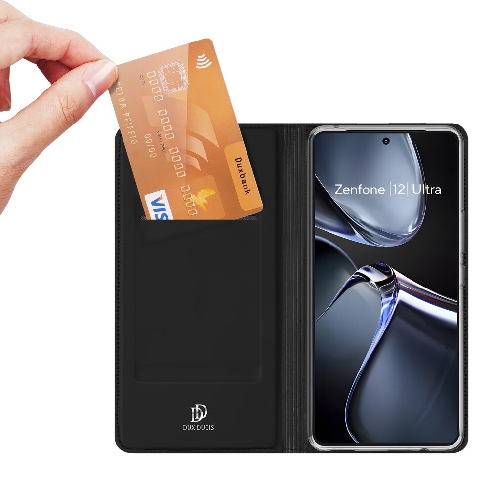 Étui portefeuille Skin Pro Series Asus Zenfone 12 Ultra, Noir