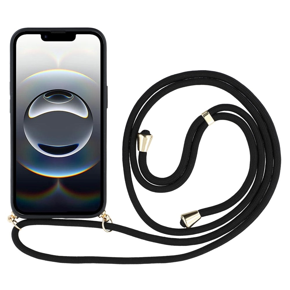 Coque cordon iPhone 16e, noir