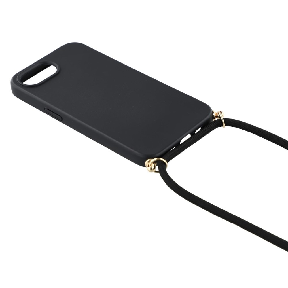 Coque cordon iPhone 16e, noir