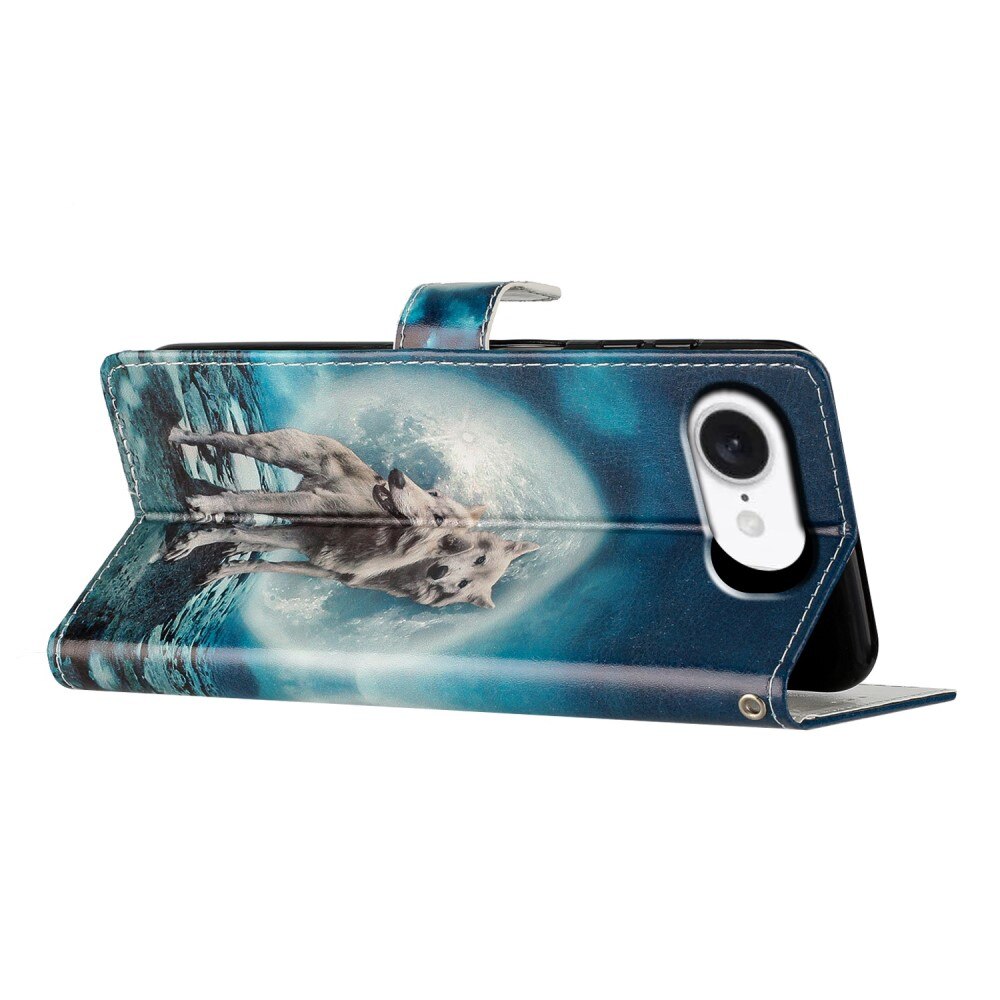 Coque portefeuille iPhone 16e, loups