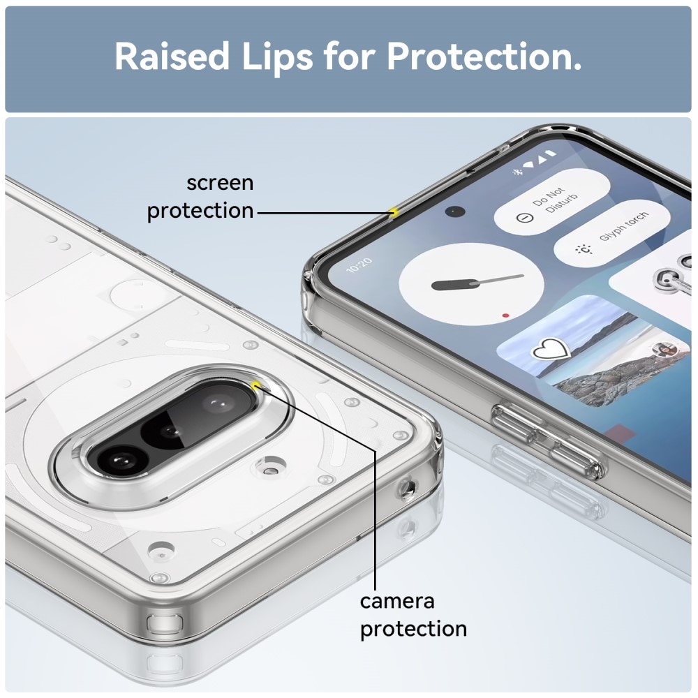 Coque hybride pour Nothing Phone 3a, transparent