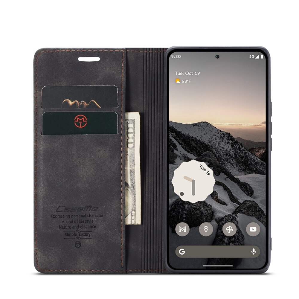 Étui portefeuille mince Google Pixel 9a, Noir