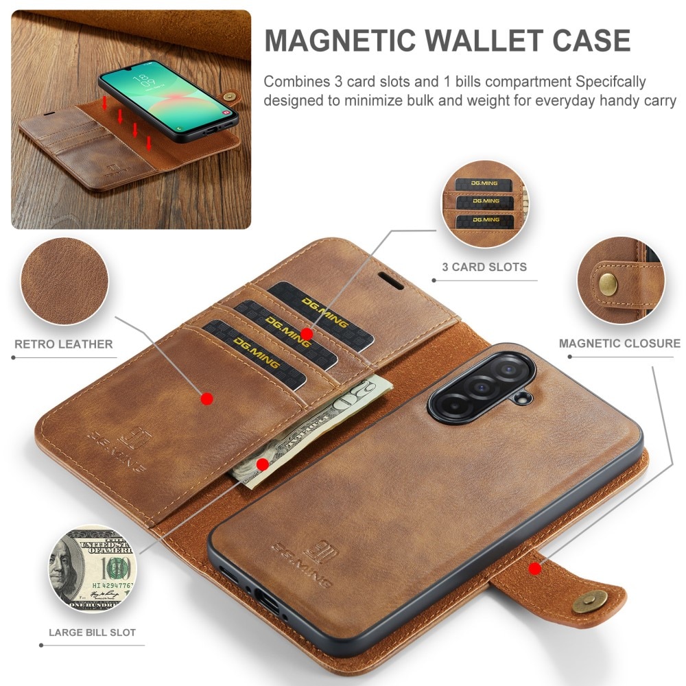 Étui portefeuille Magnet Wallet Samsung Galaxy A26, Cognac