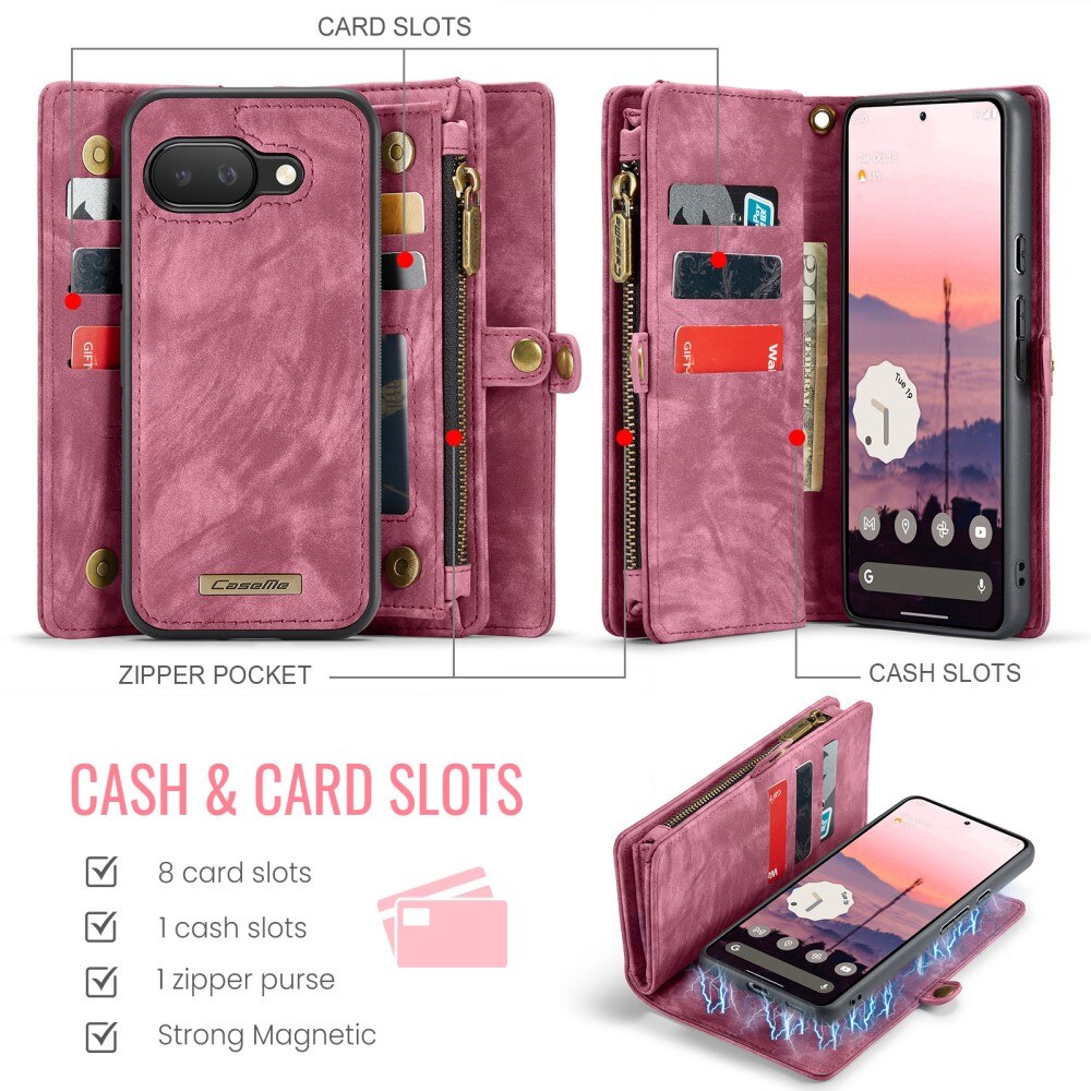 Étui portefeuille multi-cartes Google Pixel 9a, Rouge