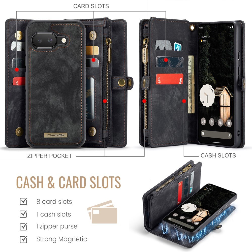Étui portefeuille multi-cartes Google Pixel 9a, Gris